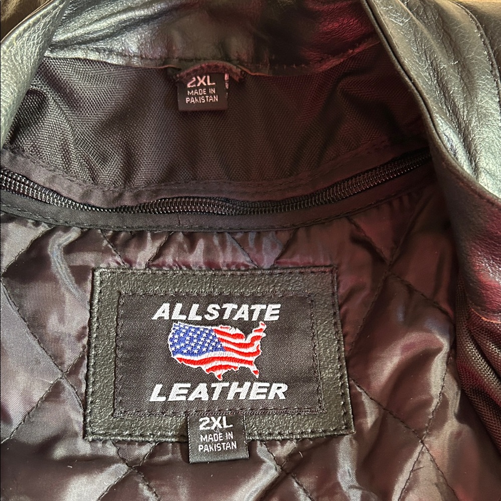 2XL All State Black motorcycle Jacket like new - Picture 9 of 10